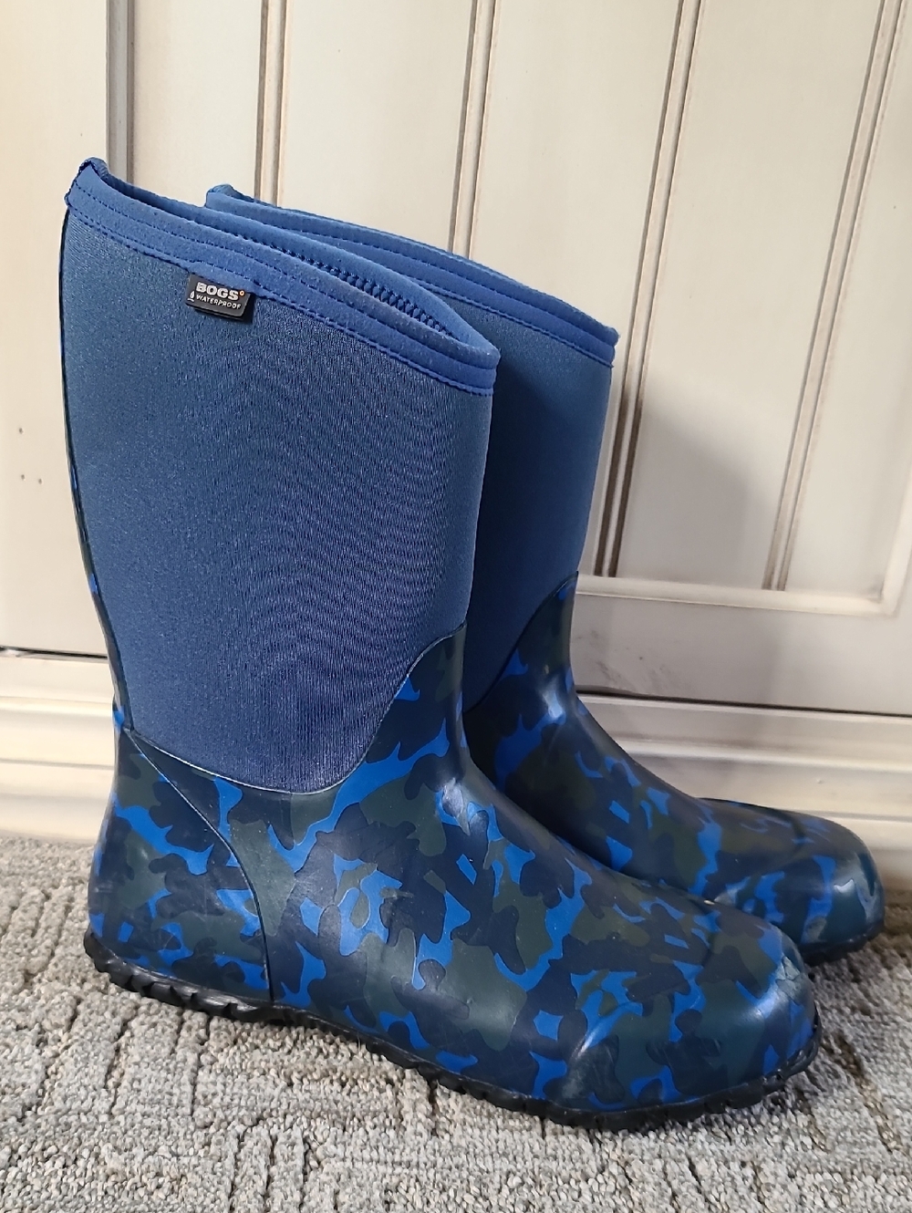Bogs Blue Camouflage Neoprene Rain Boots